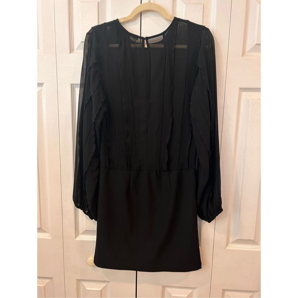 ZARA Black Ruffle Dress NWT Size M - Picture 9 of 11